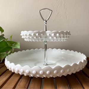 Fenton Milk Glass Serving Stand